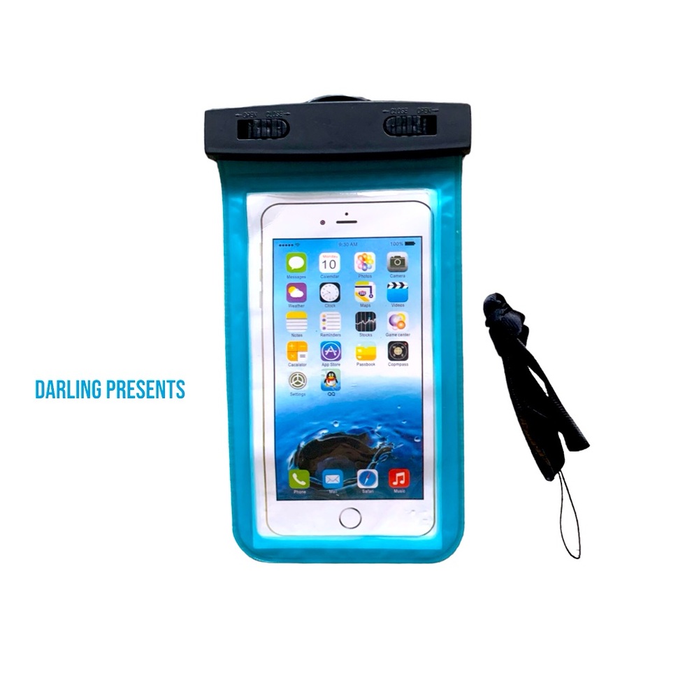 Universal Waterproof Phone Pouch Unisex Color Blue Size 7 X 4